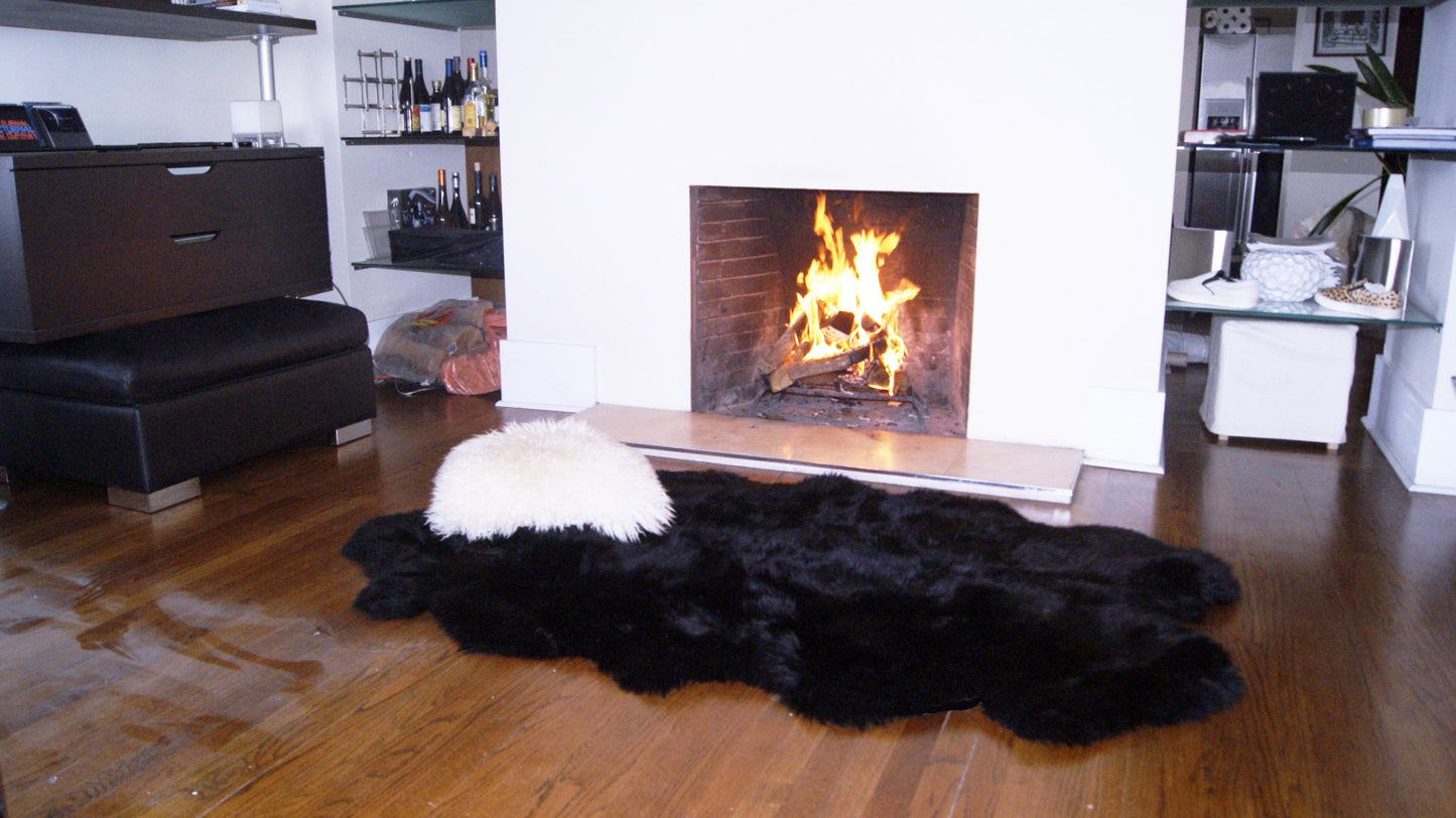 Black Sheepskin Area Rug