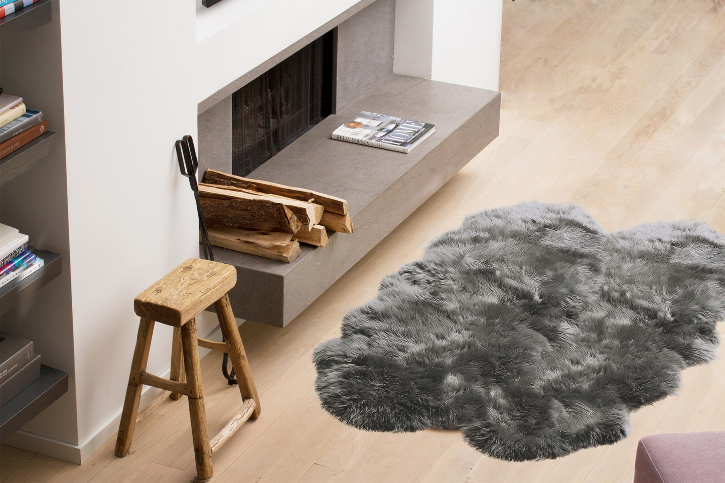 Gradient Sheepskin Area Rug