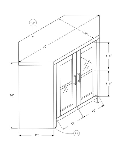 15.5" X 42" X 30" Particle Board Glass Hollow Core TV Stand