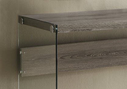 44" Taupe And Clear Solid Console Table