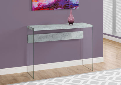 44" Taupe And Clear Solid Console Table