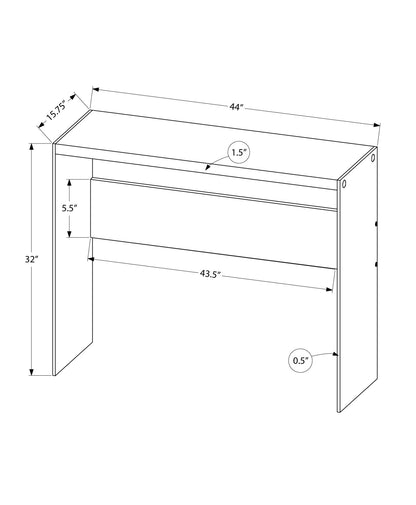 44" Taupe And Clear Solid Console Table