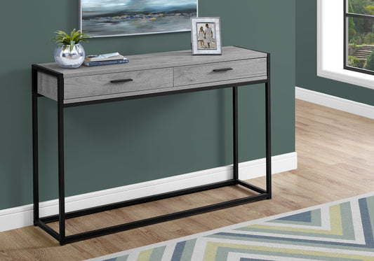 48" Gray And Black Frame Console Table