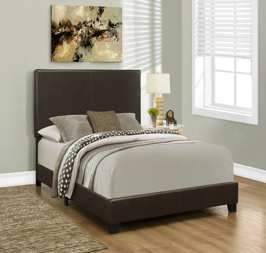 Brown Standard Full-Size Upholstered Bed