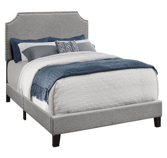 Full Standard Bed Upholstered With Nailhead Trim