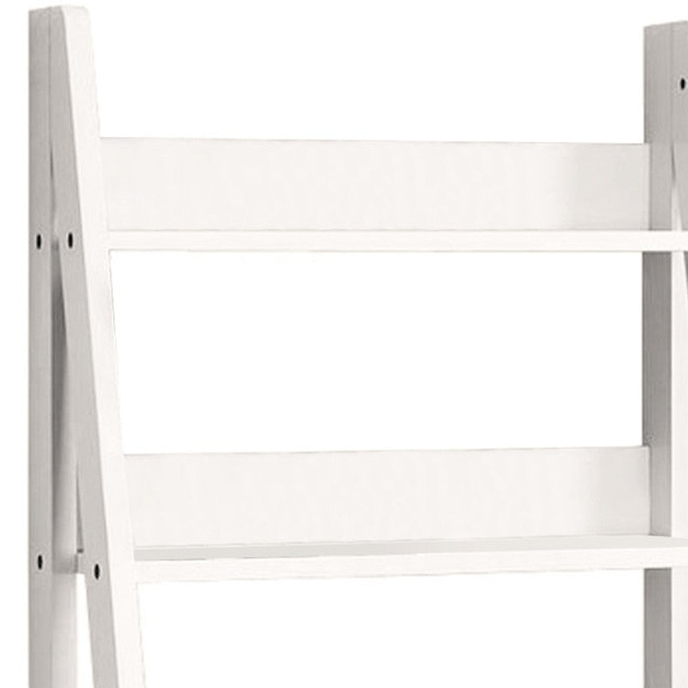 26" White Manufactured Wood Rectangular Ladder Desk