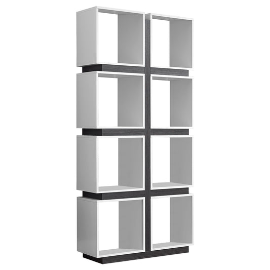 71" Dark Brown Wood Cube Bookcase