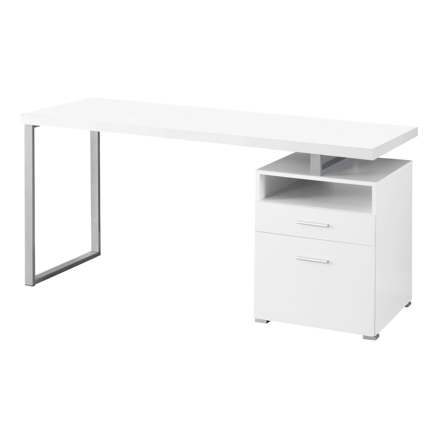 30" Particle Board And Grey Metal Computer Desk