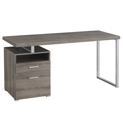 30" Particle Board And Grey Metal Computer Desk