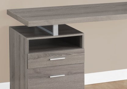 30" Particle Board And Grey Metal Computer Desk