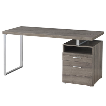 30" Particle Board And Grey Metal Computer Desk