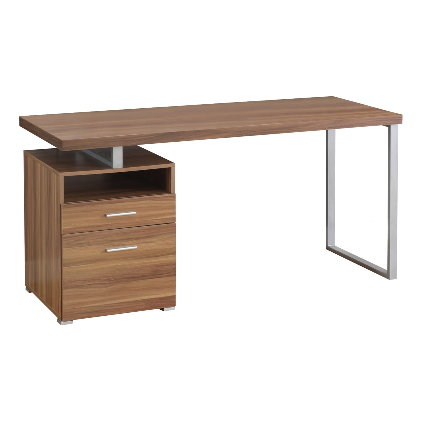 30" Particle Board And Grey Metal Computer Desk