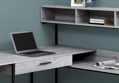 59" Grey L-Shape Computer Desk