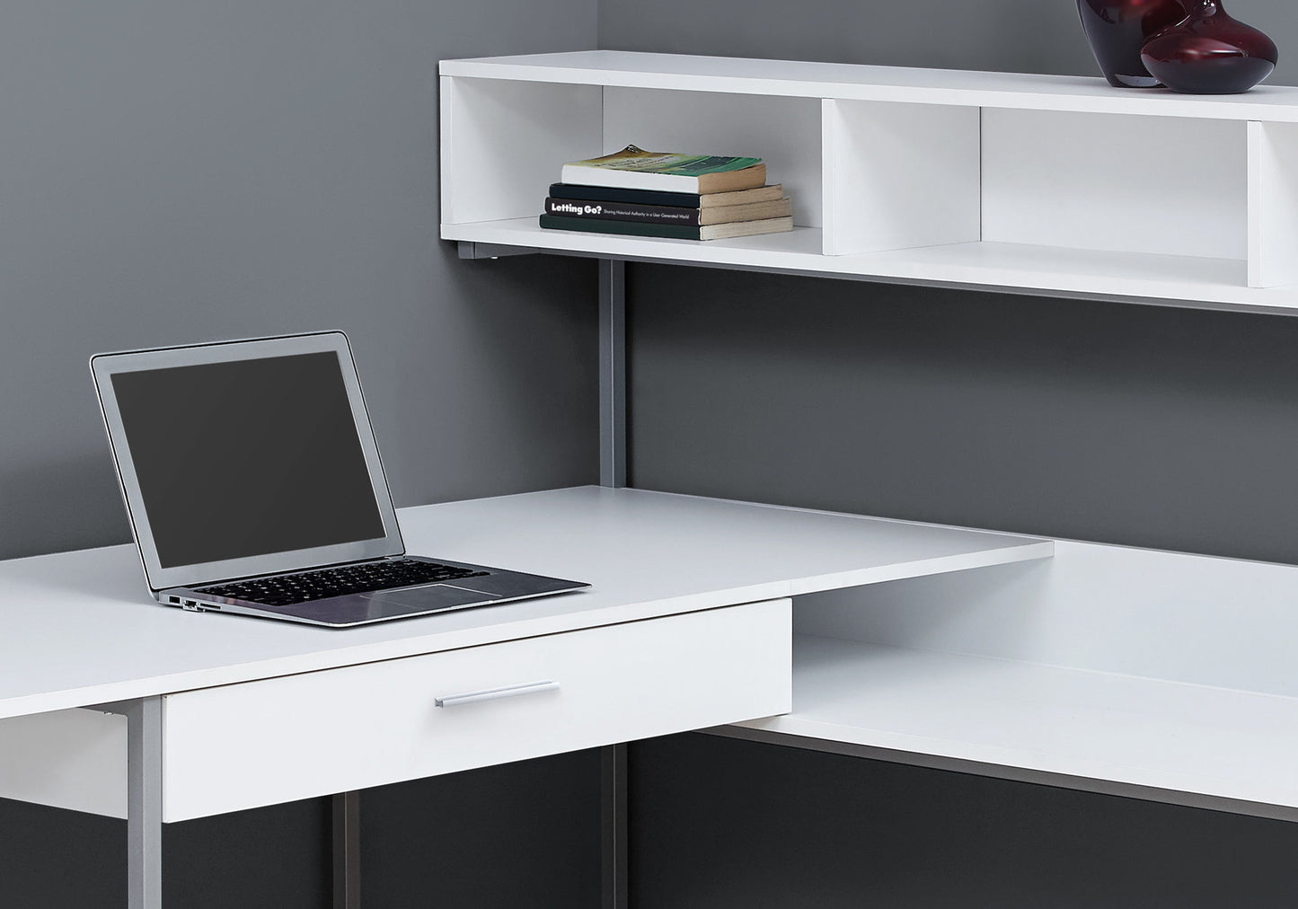 59" Grey L-Shape Computer Desk