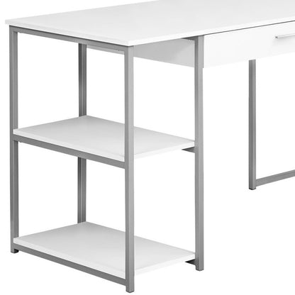 59" Grey L-Shape Computer Desk