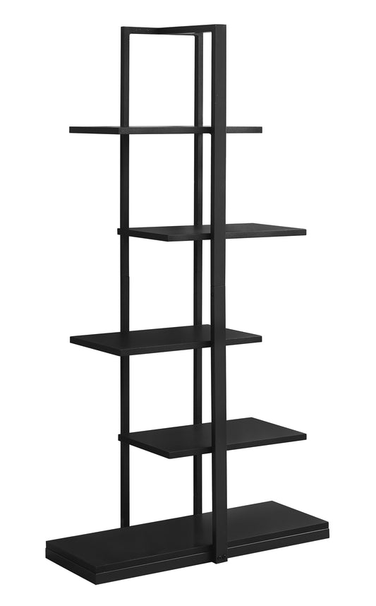 60" Black Metal Etagere Bookcase