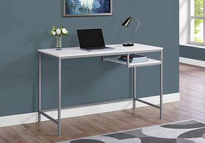 30" Mdf And White Metal Computer Desk