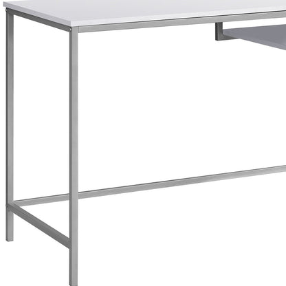 30" Mdf And White Metal Computer Desk