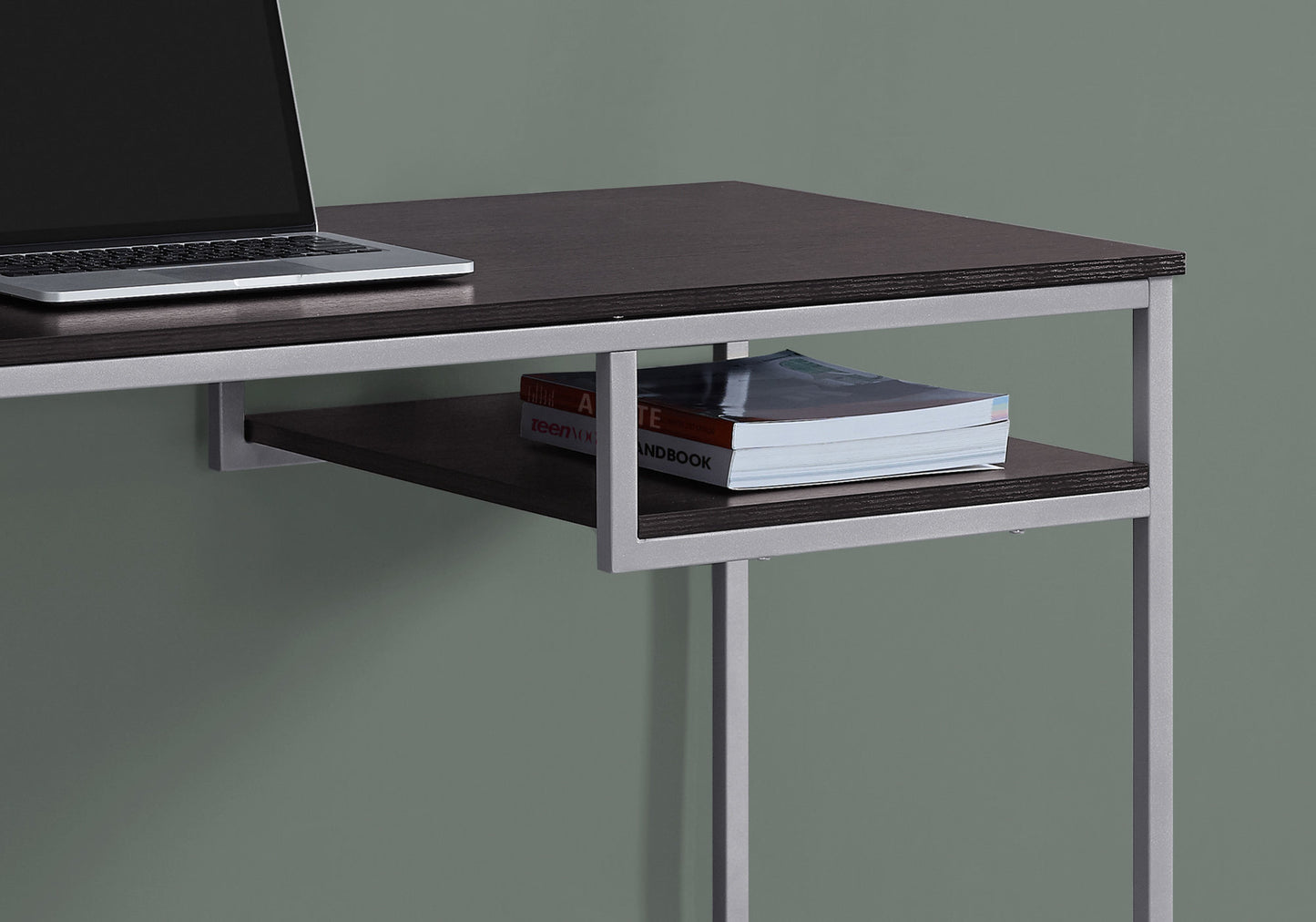 30" Mdf And White Metal Computer Desk