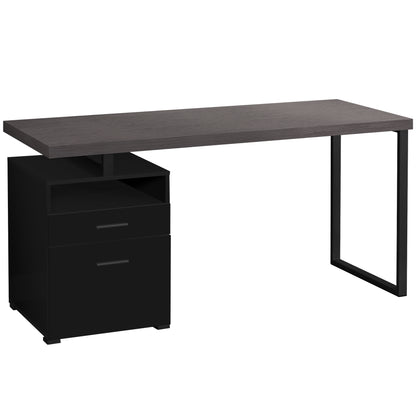 30" Particle Board And Grey Metal Computer Desk