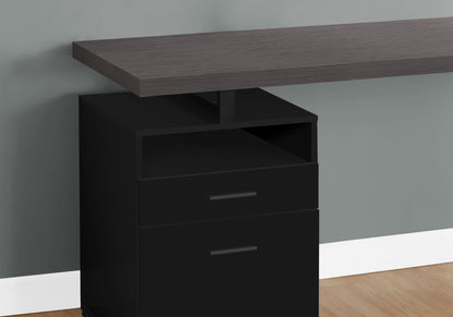 30" Particle Board And Grey Metal Computer Desk