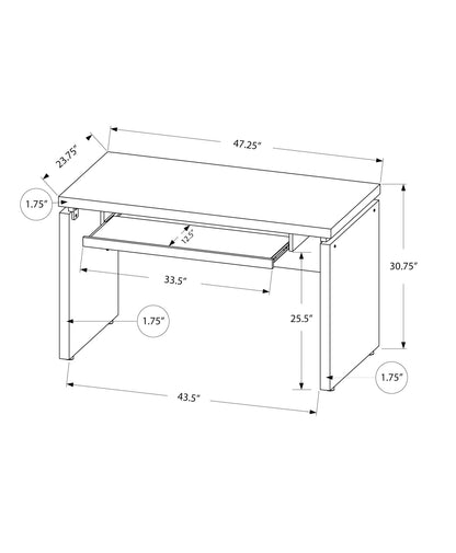 30.75" Particle Board Computer Desk