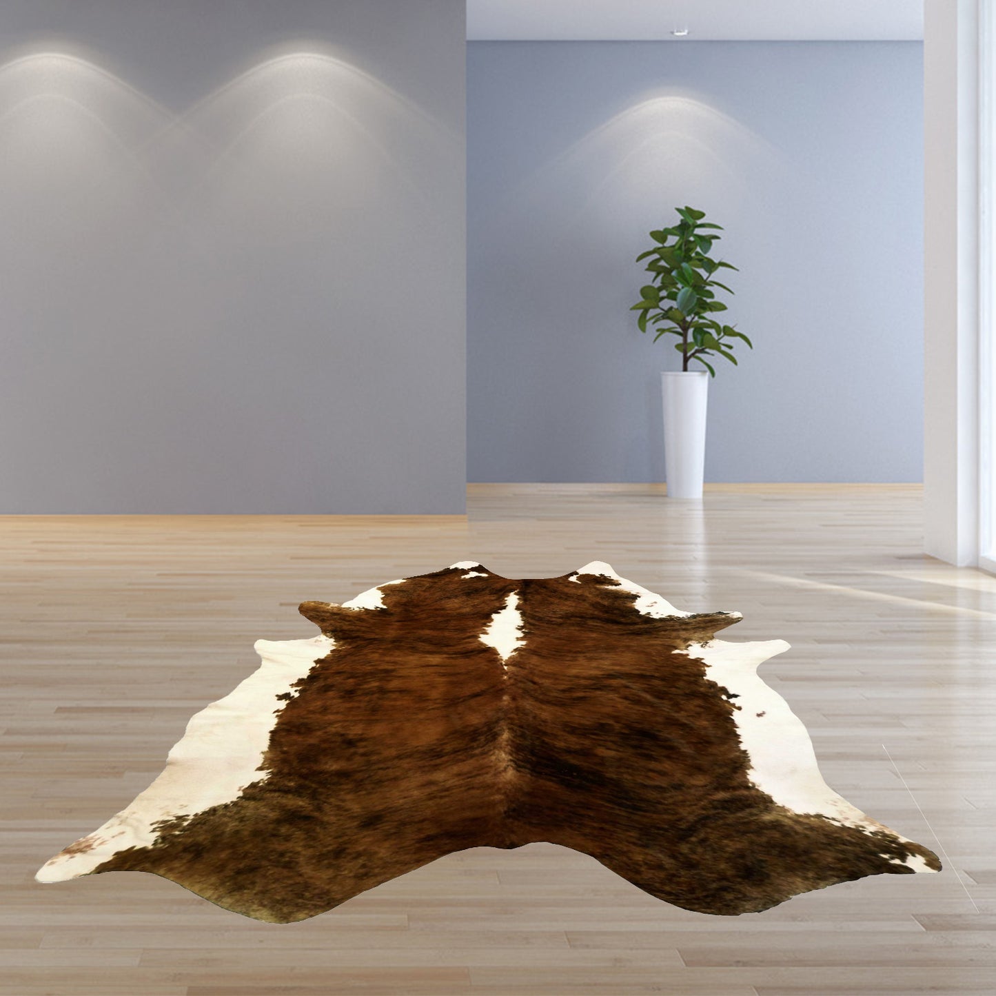 6.5 Ft  Holstein Brindled Cowhide Rug