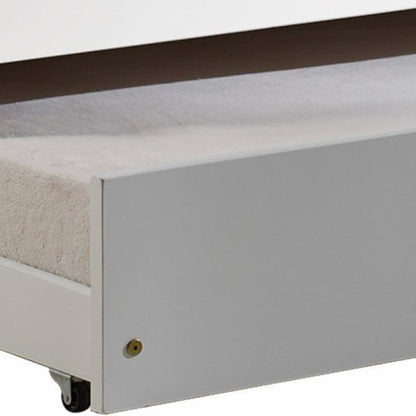 White Wood Casters Daybed - Trundle