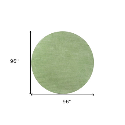 8' Spearmint Green Round Indoor Shag Rug