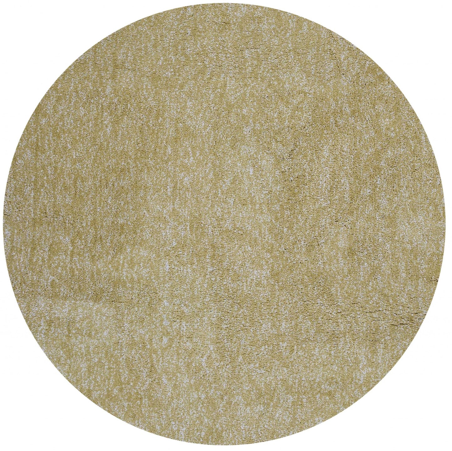 8' Round  Polyester Yellow Heather Area Rug