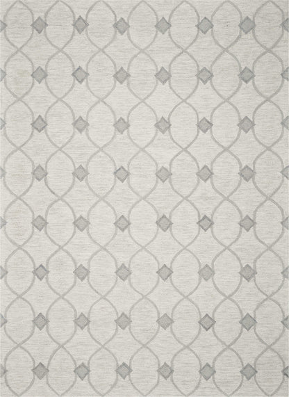 8'X10' Ivory Hand Tufted Ogee Indoor Area Rug