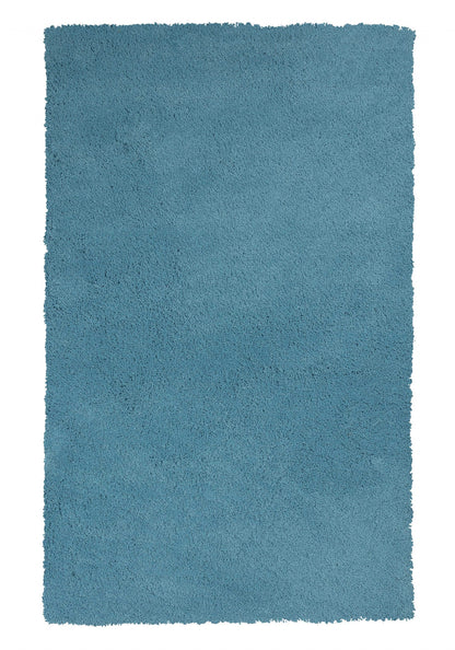 9' X 13' Blue Shag Hand Woven Area Rug