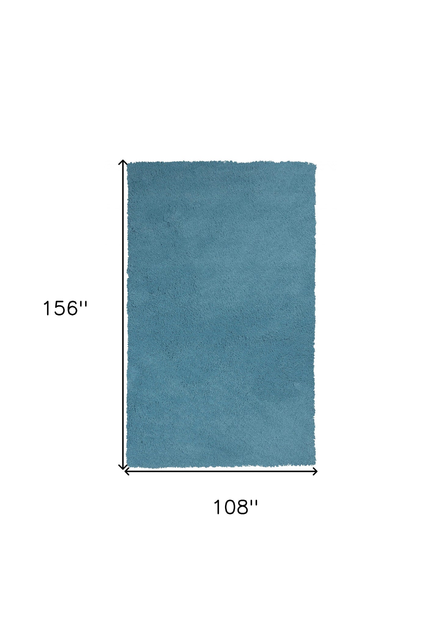 9' X 13' Blue Shag Hand Woven Area Rug