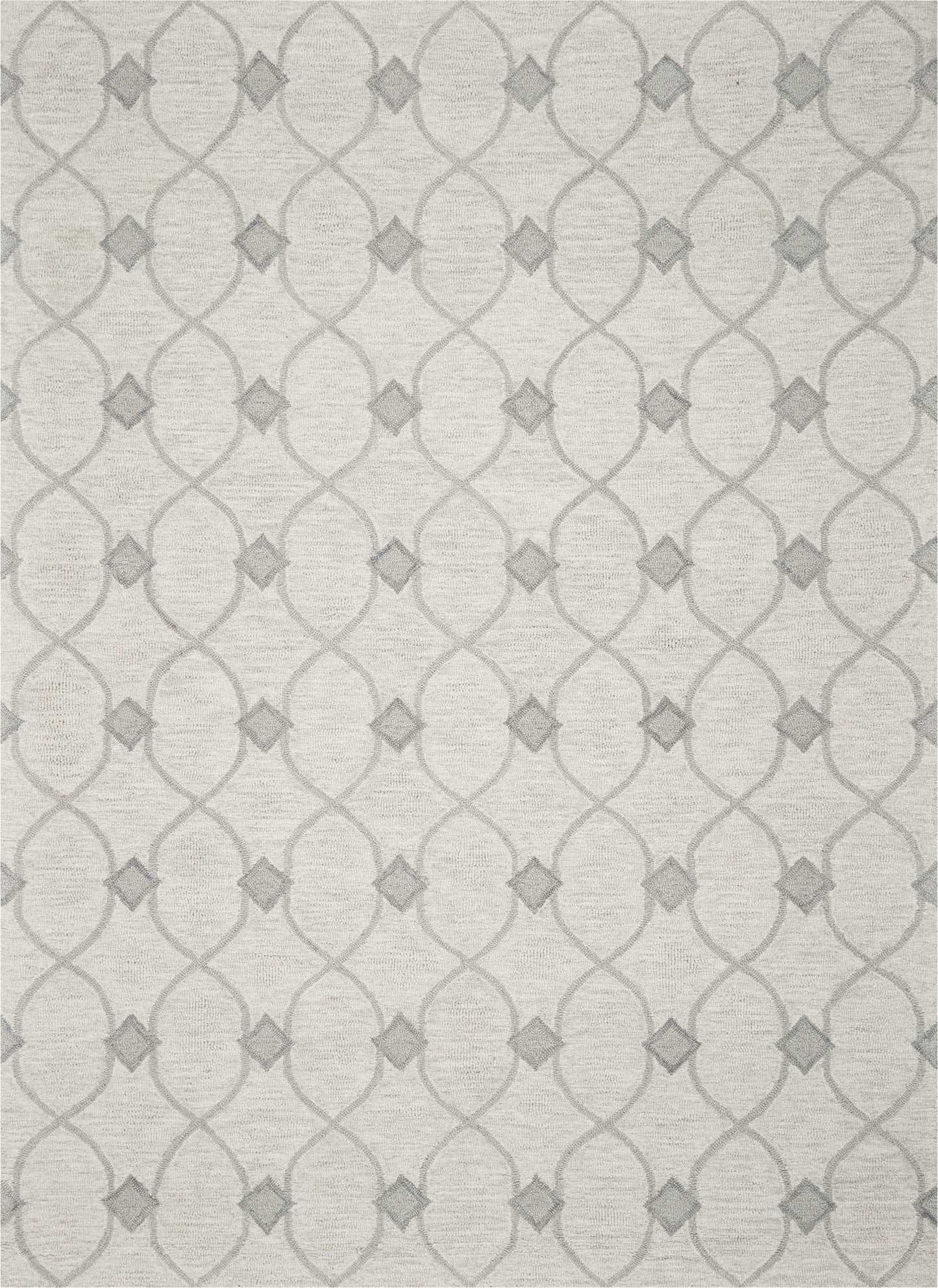 8'X10' Ivory Hand Tufted Ogee Indoor Area Rug