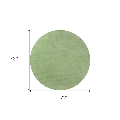 8' Spearmint Green Round Indoor Shag Rug