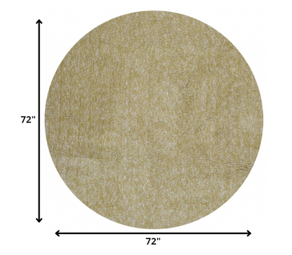 8' Round  Polyester Yellow Heather Area Rug