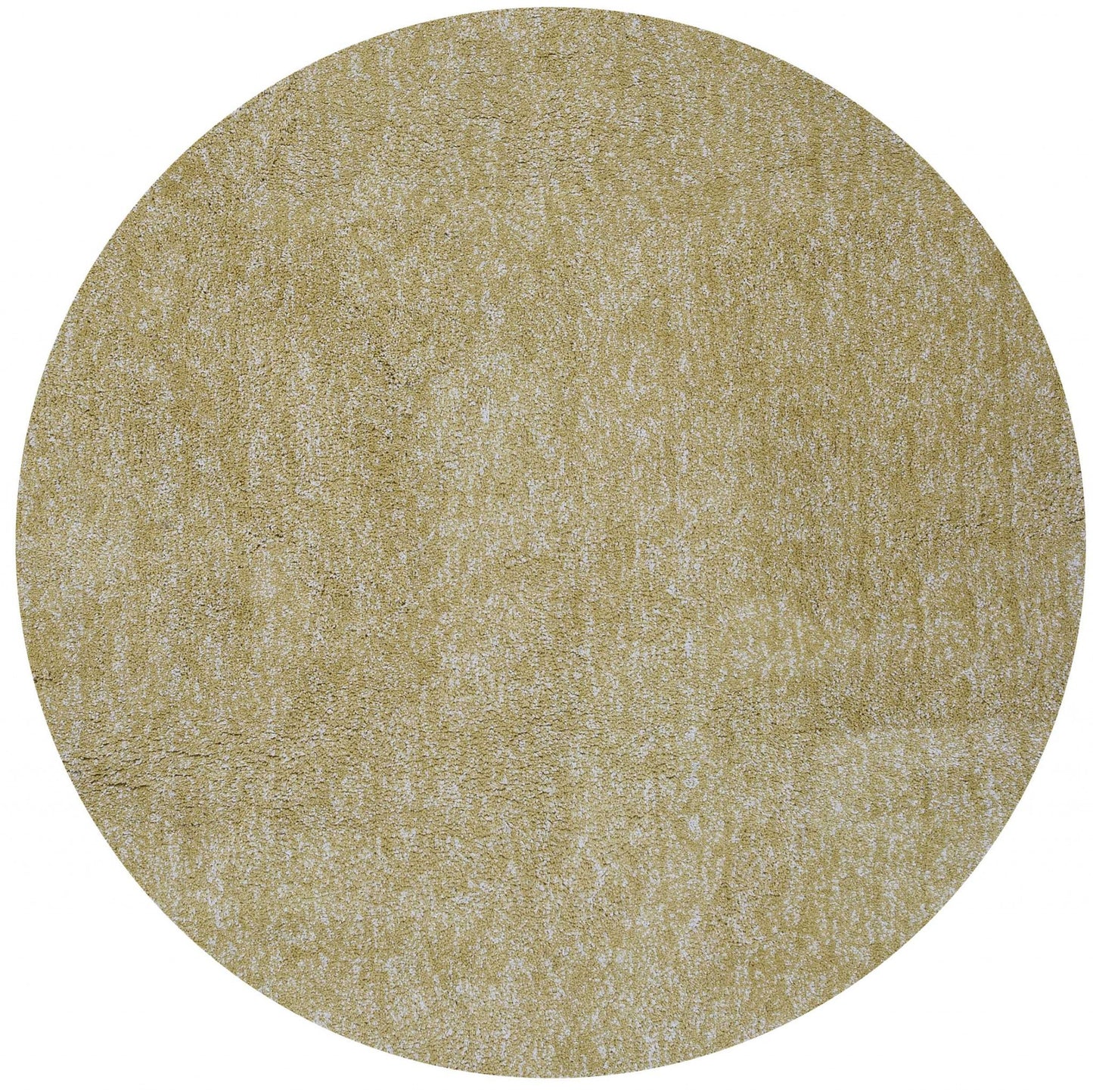 8' Round  Polyester Yellow Heather Area Rug