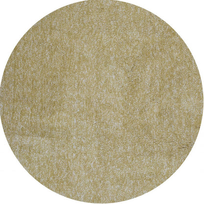 8' Round  Polyester Yellow Heather Area Rug