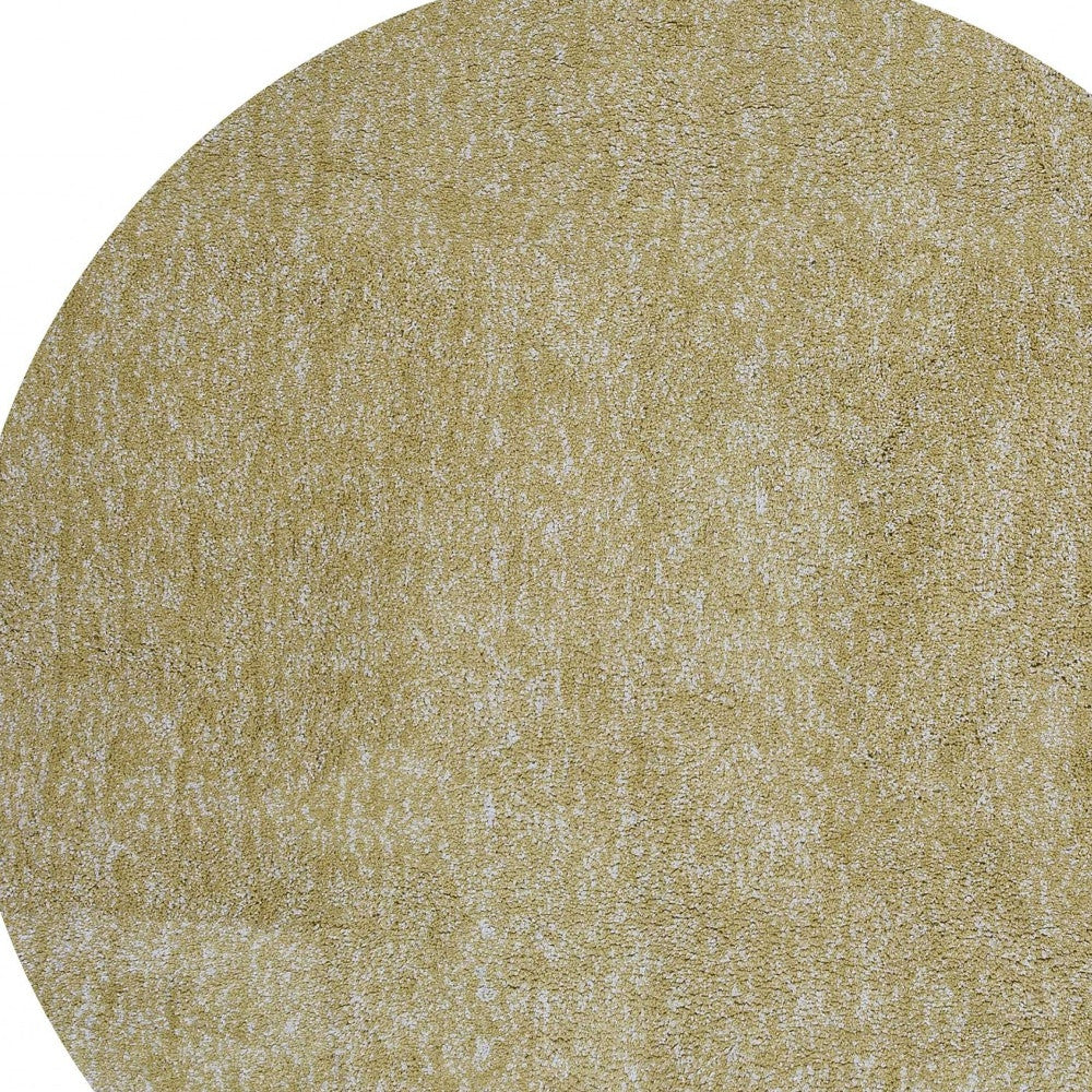 8' Round  Polyester Yellow Heather Area Rug