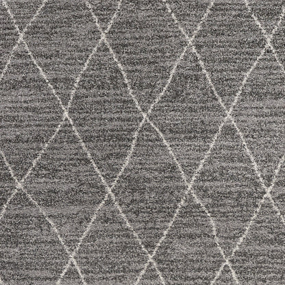 8'X11' Grey Machine Woven Geometric Indoor Area Rug