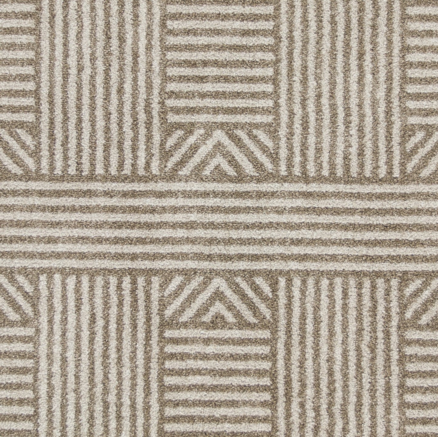 5' X 8' Beige Geometric Lines Uv Treated Area Rug