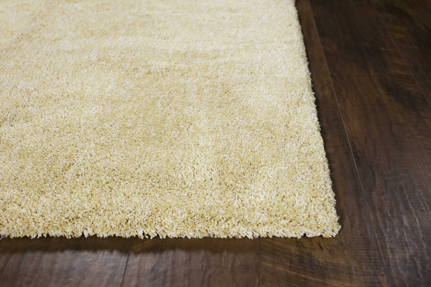 8' Round  Polyester Yellow Heather Area Rug