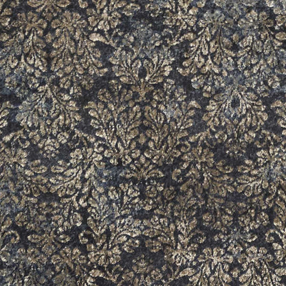 2'X4' Slate Blue Machine Woven Damask Indoor Accent Rug