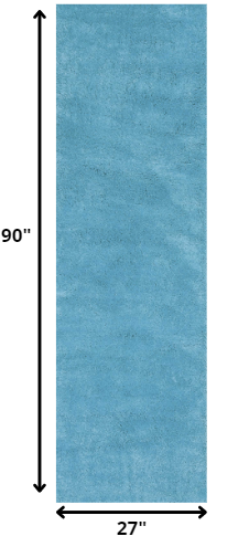 9' X 13' Blue Shag Hand Woven Area Rug