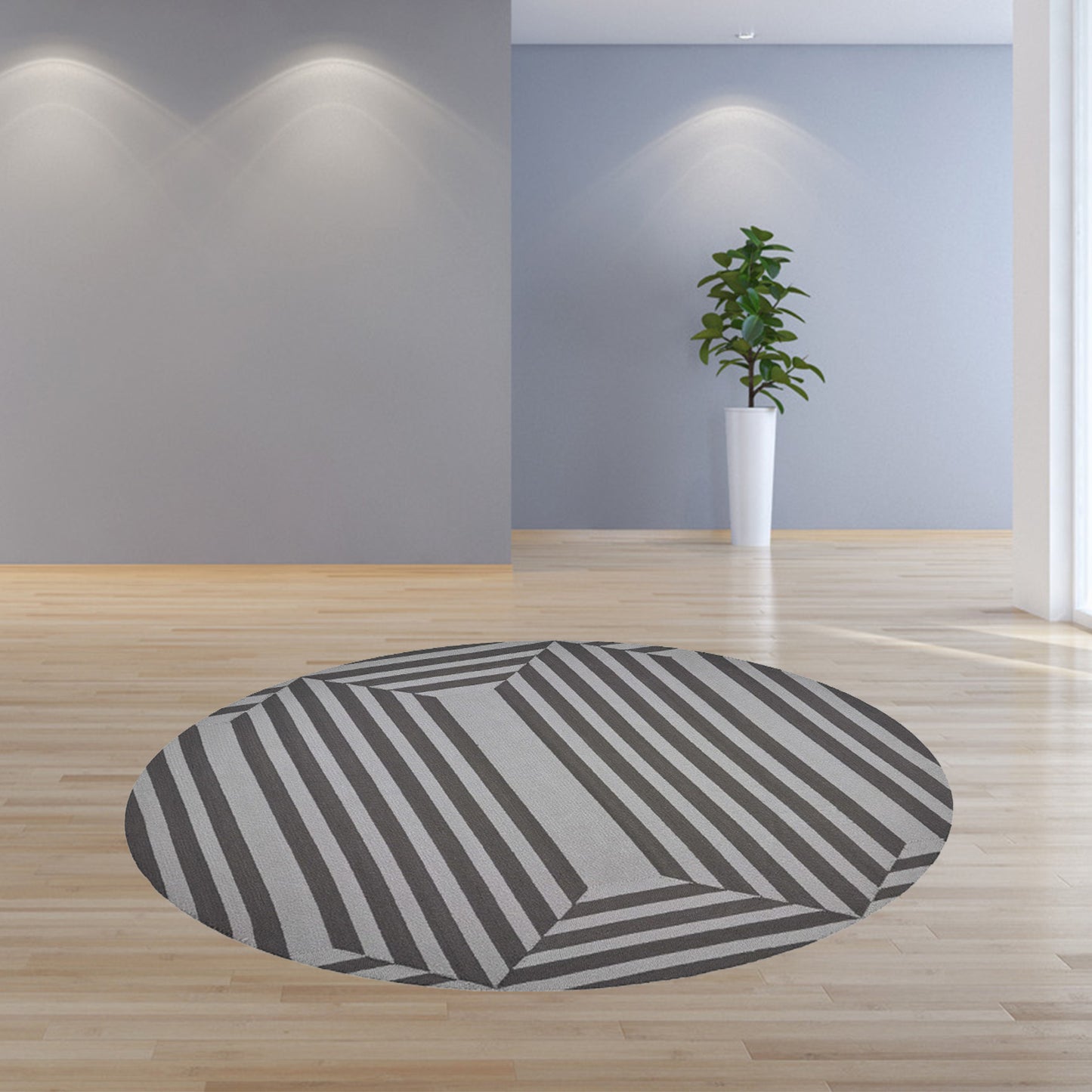 6' X 9'  Uv Treated Polypropylene Charcoal Area Rug