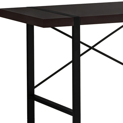 24" Dark Brown Rectangular Computer Desk