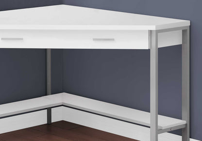 42" White Corner Computer Desk