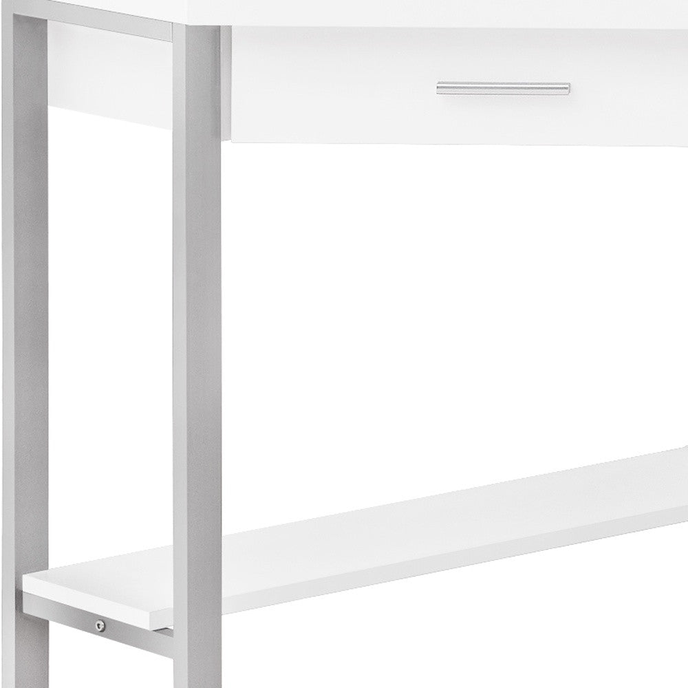 42" White Corner Computer Desk