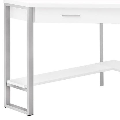 42" White Corner Computer Desk