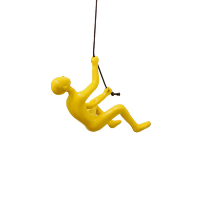 6" Yellow Unique Climbing Man Wall Art